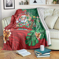 Hawaii Christmas Blanket Mele Kalikimaka Funny Hawaiian Santa - Polynesian Pride