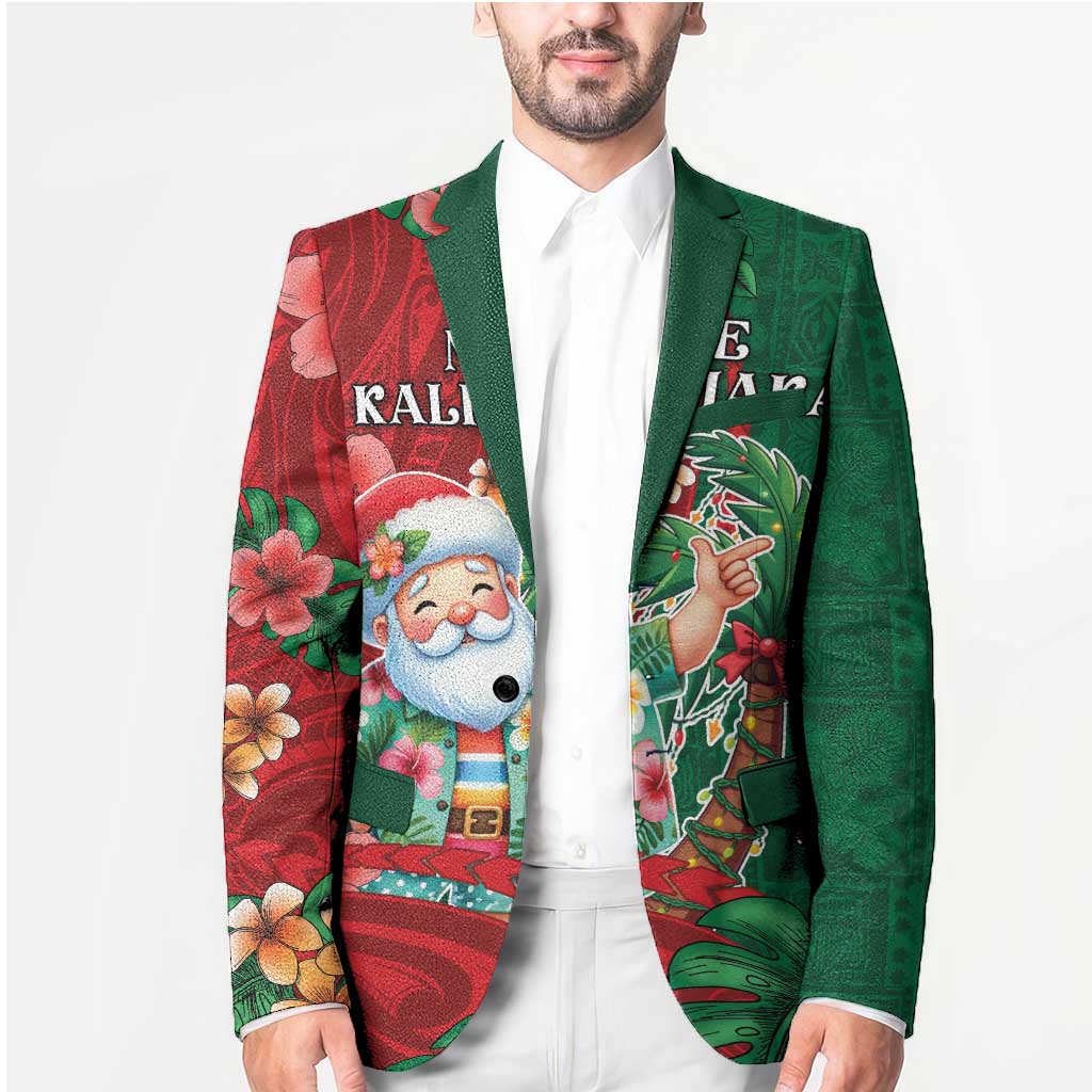 Hawaii Christmas Blazer Mele Kalikimaka Funny Hawaiian Santa - Polynesian Pride