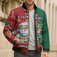 Hawaii Christmas Bomber Puffer Jacket Mele Kalikimaka Funny Hawaiian Santa - Polynesian Pride