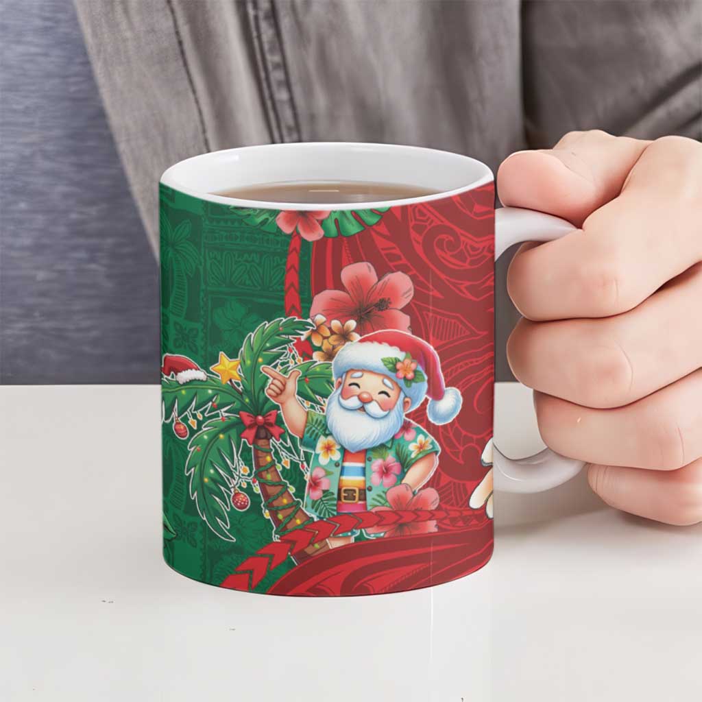 Hawaii Christmas Ceramic Mug Mele Kalikimaka Funny Hawaiian Santa - Polynesian Pride