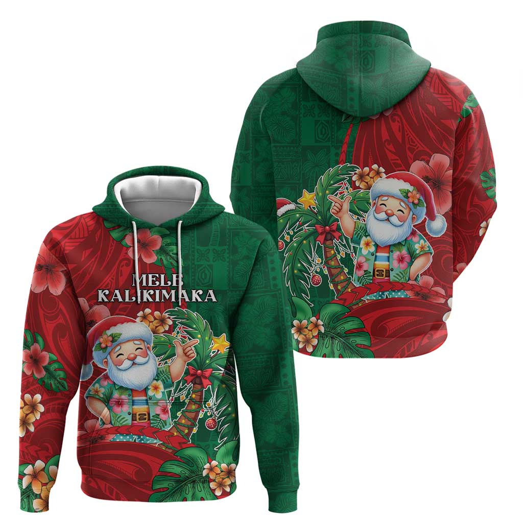 Hawaii Christmas Hoodie Mele Kalikimaka Funny Hawaiian Santa - Polynesian Pride