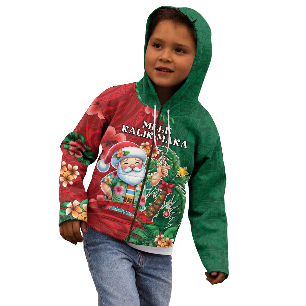 Hawaii Christmas Kid Hoodie Mele Kalikimaka Funny Hawaiian Santa - Polynesian Pride