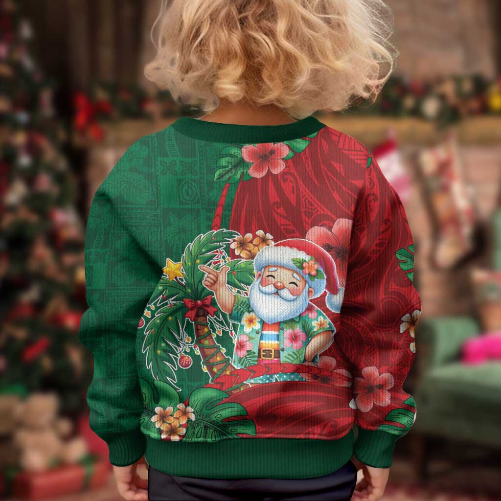 Hawaii Christmas Kid Ugly Christmas Sweater Mele Kalikimaka Funny Hawaiian Santa - Polynesian Pride