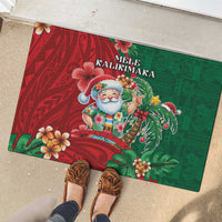Hawaii Christmas Rubber Doormat Mele Kalikimaka Funny Hawaiian Santa - Polynesian Pride