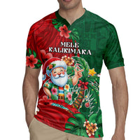 Hawaii Christmas Rugby Jersey Mele Kalikimaka Funny Hawaiian Santa - Polynesian Pride