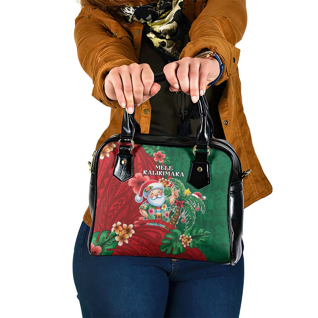 Hawaii Christmas Shoulder Handbag Mele Kalikimaka Funny Hawaiian Santa - Polynesian Pride
