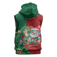 Hawaii Christmas Sleeveless Hoodie Mele Kalikimaka Funny Hawaiian Santa - Polynesian Pride