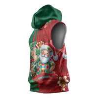 Hawaii Christmas Sleeveless Hoodie Mele Kalikimaka Funny Hawaiian Santa - Polynesian Pride
