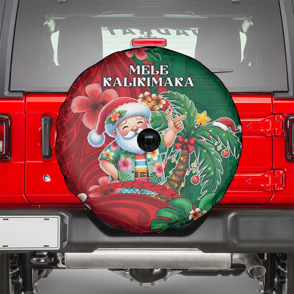 Hawaii Christmas Spare Tire Cover Mele Kalikimaka Funny Hawaiian Santa - Polynesian Pride
