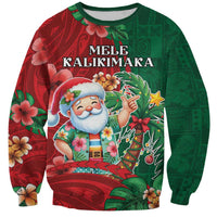 Hawaii Christmas Sweatshirt Mele Kalikimaka Funny Hawaiian Santa - Polynesian Pride