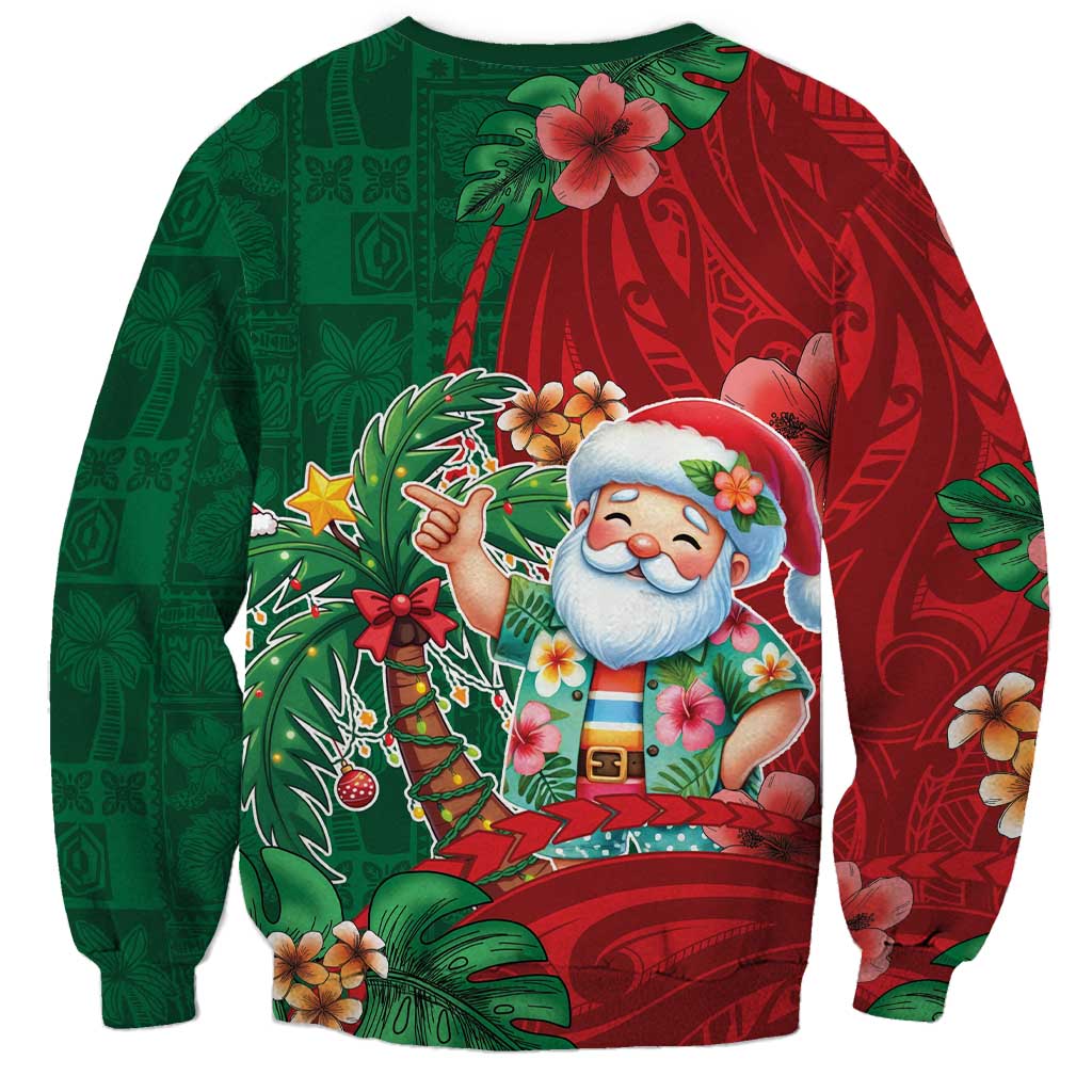 Hawaii Christmas Sweatshirt Mele Kalikimaka Funny Hawaiian Santa - Polynesian Pride