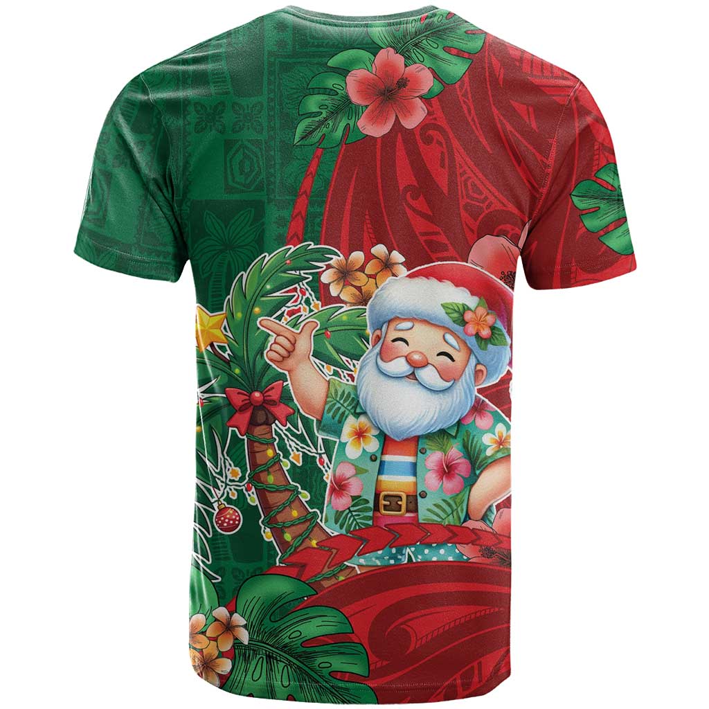 Hawaii Christmas T Shirt Mele Kalikimaka Funny Hawaiian Santa - Polynesian Pride