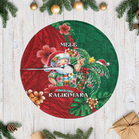 Hawaii Christmas Tree Skirt Mele Kalikimaka Funny Hawaiian Santa - Polynesian Pride