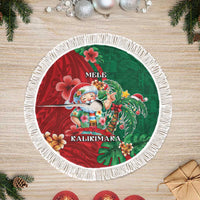 Hawaii Christmas Tree Skirt Mele Kalikimaka Funny Hawaiian Santa - Polynesian Pride