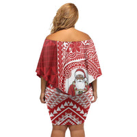 Tonga Christmas Family Matching Off Shoulder Short Dress and Hawaiian Shirt Kilisimasi Fiefia - Polynesian Pride