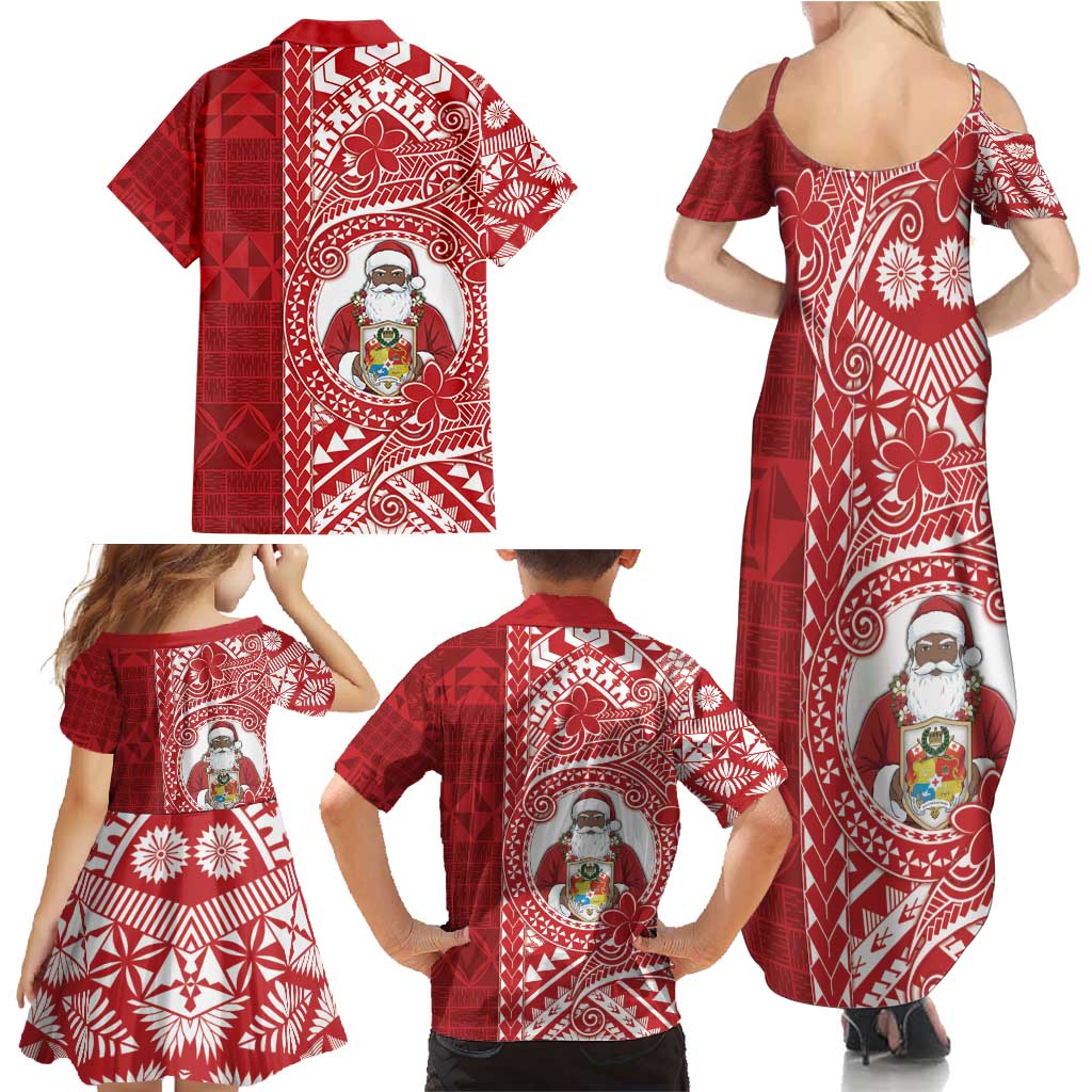Tonga Christmas Family Matching Summer Maxi Dress and Hawaiian Shirt Kilisimasi Fiefia - Polynesian Pride