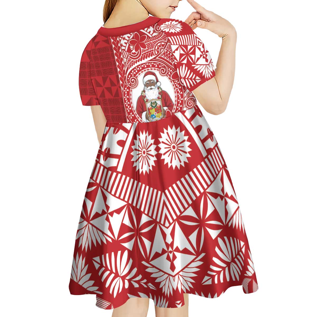 Tonga Christmas Kid Short Sleeve Dress Kilisimasi Fiefia - Polynesian Pride