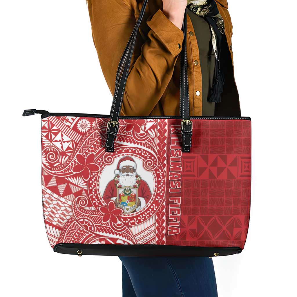 Tonga Christmas Leather Tote Bag Kilisimasi Fiefia - Polynesian Pride