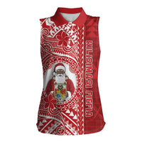 Tonga Christmas Women Sleeveless Polo Shirt Kilisimasi Fiefia - Polynesian Pride