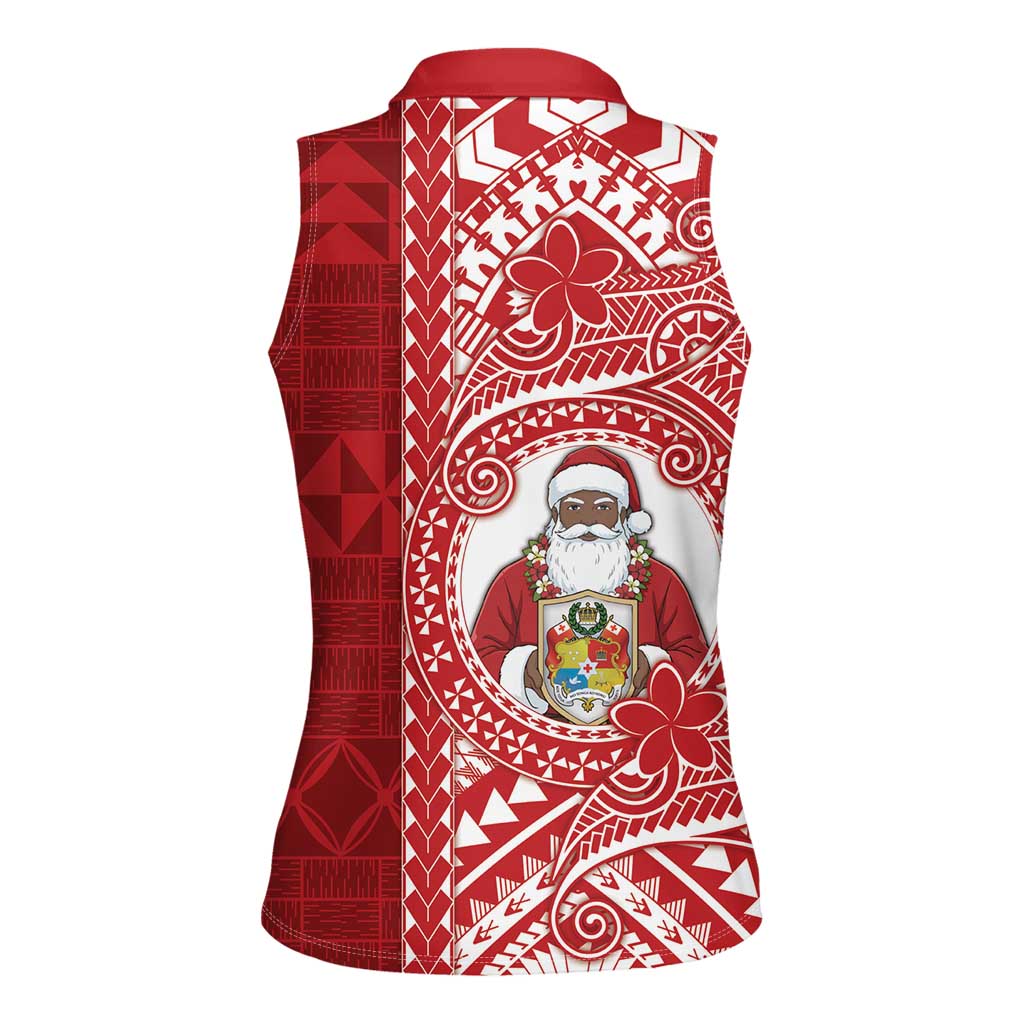 Tonga Christmas Women Sleeveless Polo Shirt Kilisimasi Fiefia - Polynesian Pride