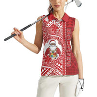Tonga Christmas Women Sleeveless Polo Shirt Kilisimasi Fiefia - Polynesian Pride