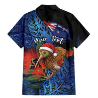 Personalised New Zealand Christmas Family Matching Mermaid Dress and Hawaiian Shirt Santa Kiwi Bird With Pohutukawa Flowers - Polynesian Pride