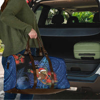 New Zealand Christmas Travel Bag Santa Kiwi Bird With Pohutukawa Flowers - Polynesian Pride