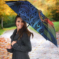 New Zealand Christmas Umbrella Santa Kiwi Bird With Pohutukawa Flowers - Polynesian Pride