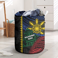 Philippines Christmas Laundry Basket Xmas Tree Filipino Tribal Patterns DT05 Black - Polynesian Pride