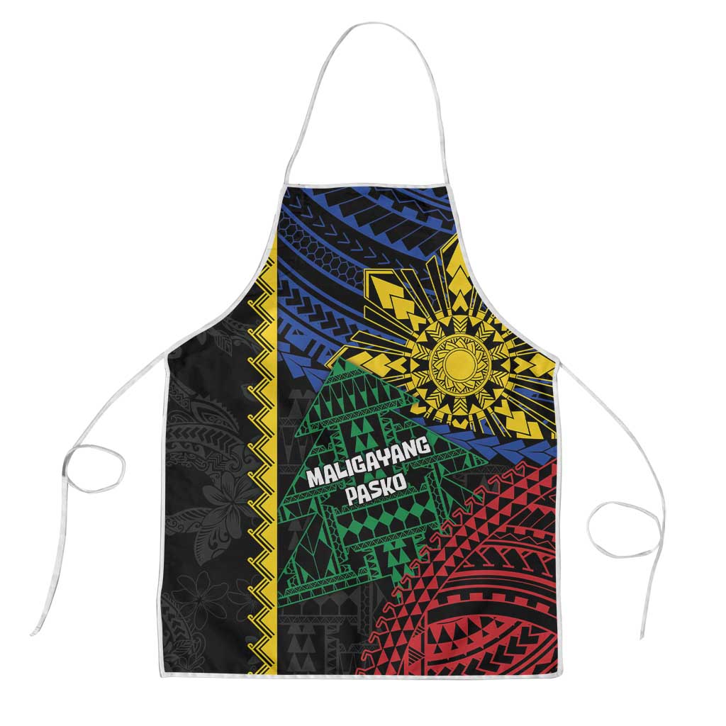 Philippines Christmas Apron Xmas Tree Filipino Tribal Patterns DT05 Black - Polynesian Pride