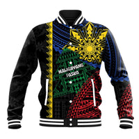 Personalised Philippines Christmas Baseball Jacket Xmas Tree Filipino Tribal Patterns DT05 Unisex Black - Polynesian Pride