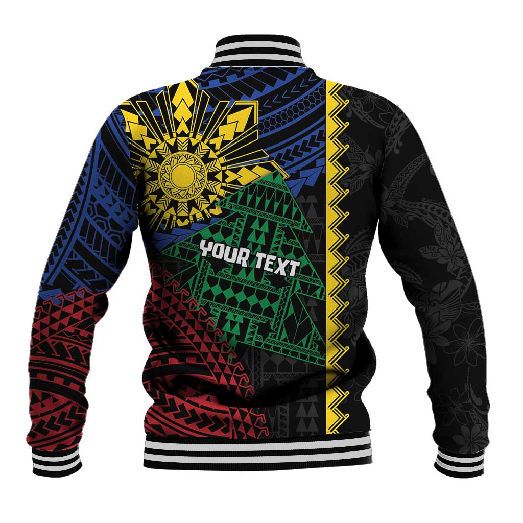 Personalised Philippines Christmas Baseball Jacket Xmas Tree Filipino Tribal Patterns DT05 - Polynesian Pride