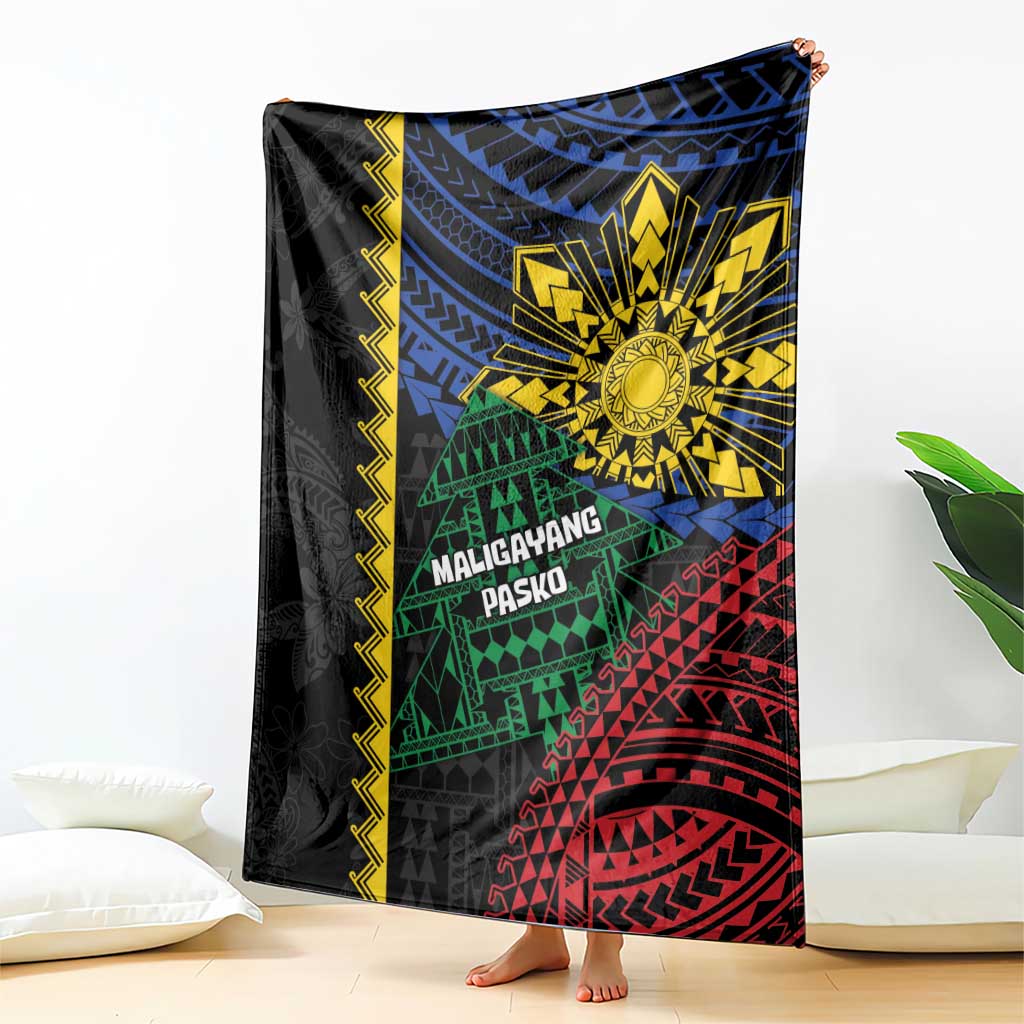 Philippines Christmas Blanket Xmas Tree Filipino Tribal Patterns - Polynesian Pride