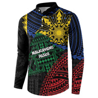 Personalised Philippines Christmas Button Sweatshirt Xmas Tree Filipino Tribal Patterns DT05 - Polynesian Pride