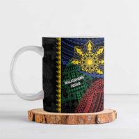 Personalised Philippines Christmas Ceramic Mug Xmas Tree Filipino Tribal Patterns DT05 Black - Polynesian Pride