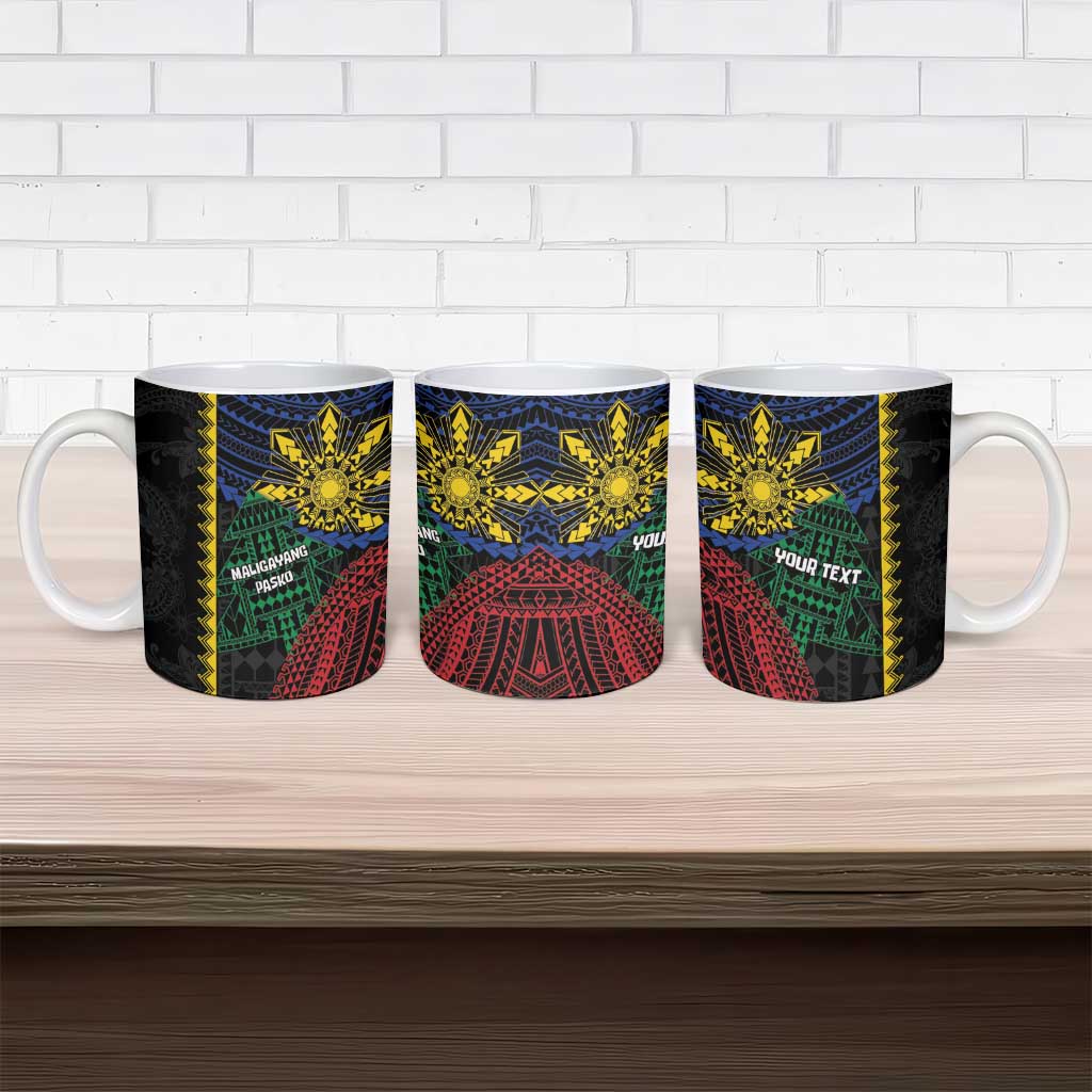 Personalised Philippines Christmas Ceramic Mug Xmas Tree Filipino Tribal Patterns DT05 - Polynesian Pride