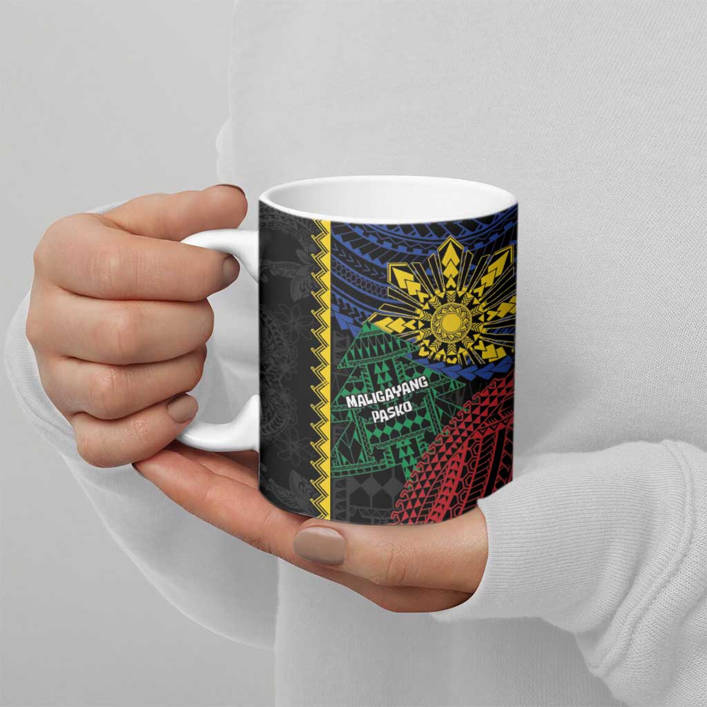 Personalised Philippines Christmas Ceramic Mug Xmas Tree Filipino Tribal Patterns DT05 - Polynesian Pride