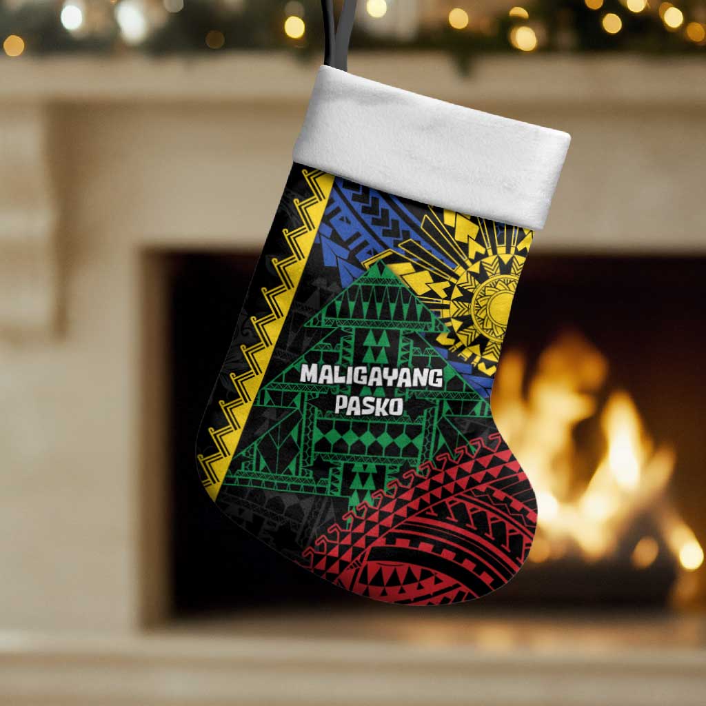 Personalised Philippines Christmas Stocking Xmas Tree Filipino Tribal Patterns - Polynesian Pride