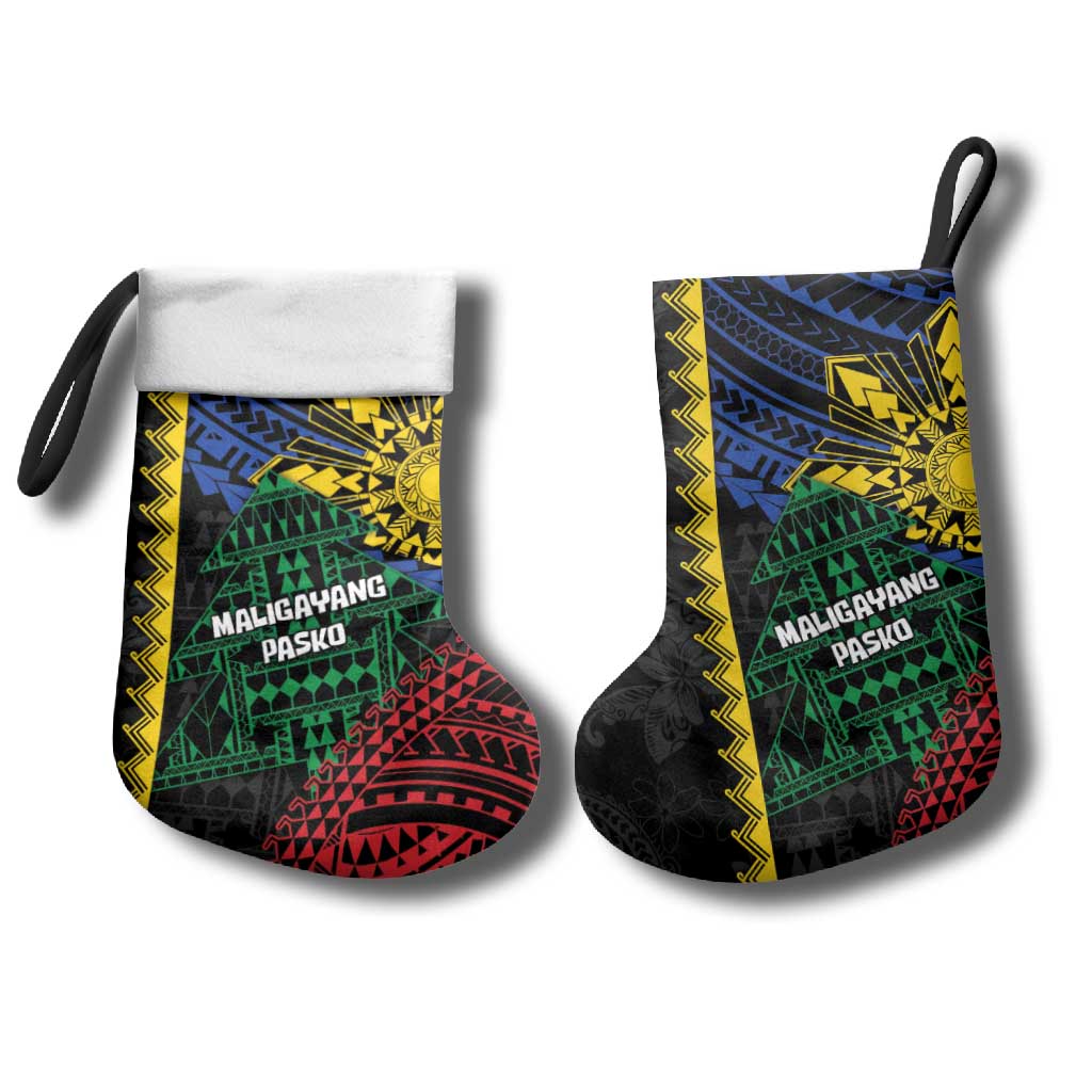 Personalised Philippines Christmas Stocking Xmas Tree Filipino Tribal Patterns - Polynesian Pride