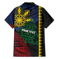 Personalised Philippines Christmas Family Matching Off Shoulder Short Dress and Hawaiian Shirt Xmas Tree Filipino Tribal Patterns - Polynesian Pride