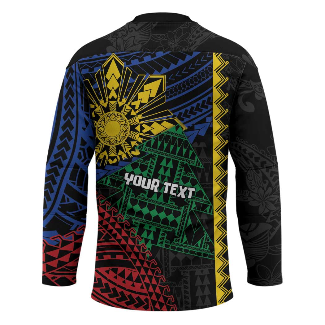 Personalised Philippines Christmas Hockey Jersey Xmas Tree Filipino Tribal Patterns DT05 - Polynesian Pride