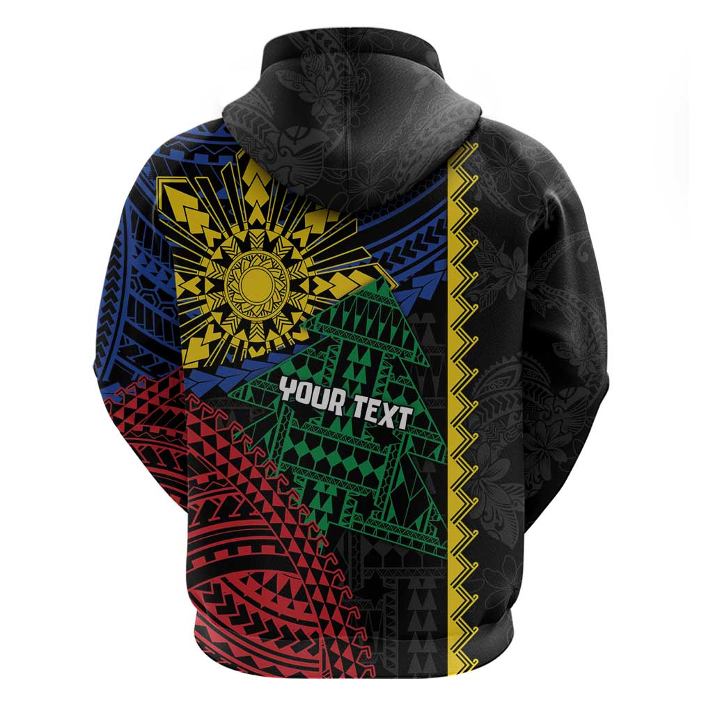 Personalised Philippines Christmas Hoodie Xmas Tree Filipino Tribal Patterns - Polynesian Pride