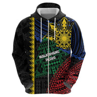 Personalised Philippines Christmas Hoodie Xmas Tree Filipino Tribal Patterns - Polynesian Pride