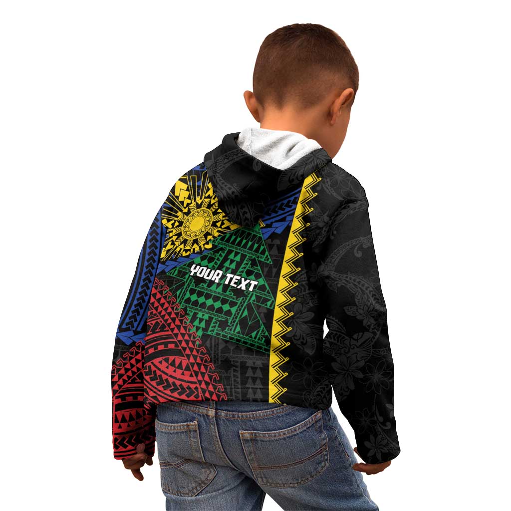 Personalised Philippines Christmas Kid Hoodie Xmas Tree Filipino Tribal Patterns - Polynesian Pride