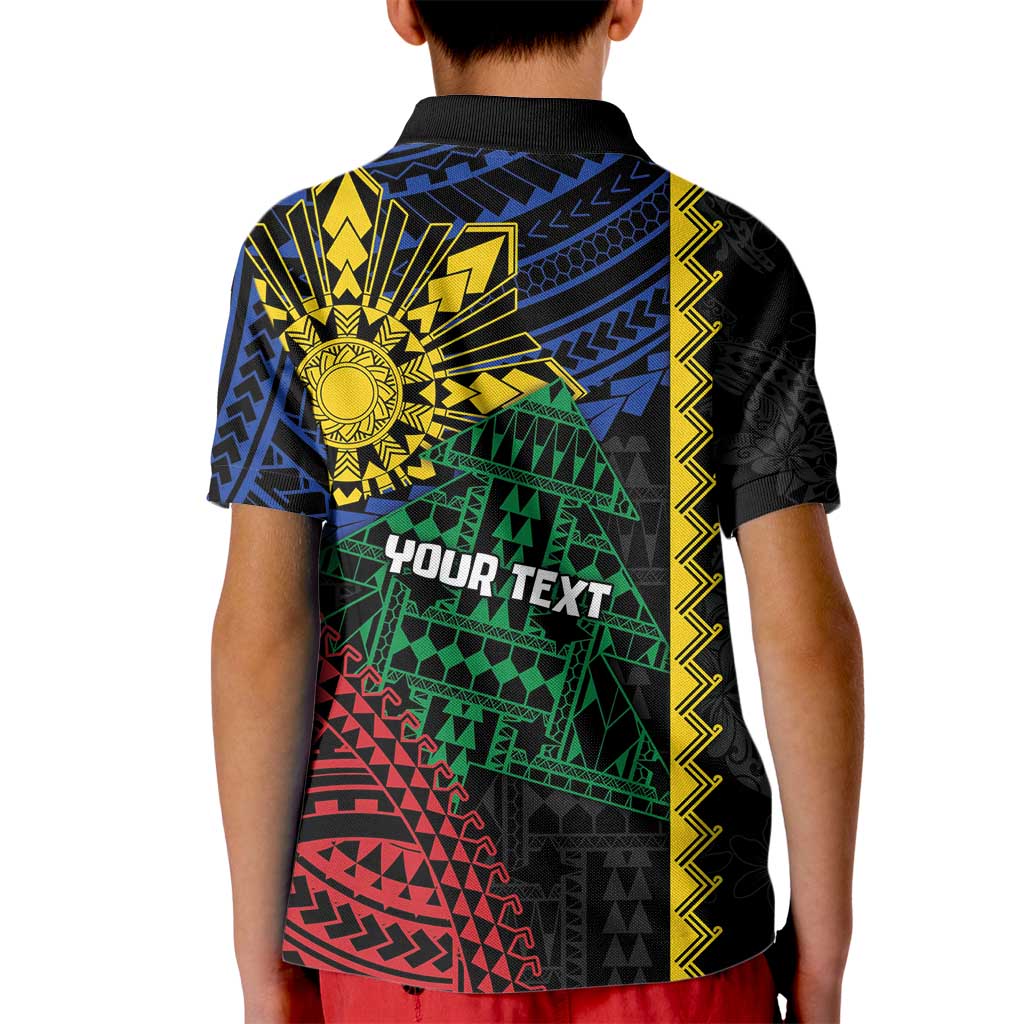 Personalised Philippines Christmas Kid Polo Shirt Xmas Tree Filipino Tribal Patterns DT05 - Polynesian Pride