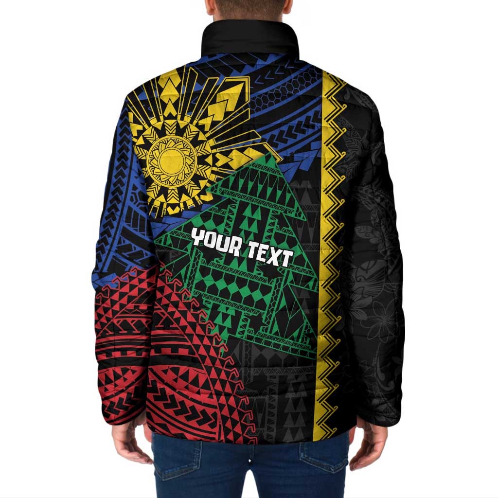 Personalised Philippines Christmas Padded Jacket Xmas Tree Filipino Tribal Patterns DT05 - Polynesian Pride