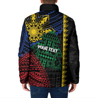 Personalised Philippines Christmas Padded Jacket Xmas Tree Filipino Tribal Patterns DT05 - Polynesian Pride