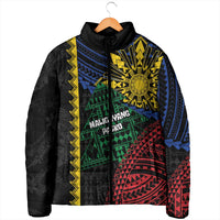 Personalised Philippines Christmas Padded Jacket Xmas Tree Filipino Tribal Patterns DT05 - Polynesian Pride