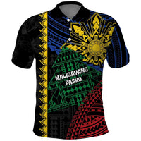 Personalised Philippines Christmas Polo Shirt Xmas Tree Filipino Tribal Patterns - Polynesian Pride