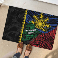 Philippines Christmas Rubber Doormat Xmas Tree Filipino Tribal Patterns DT05 - Polynesian Pride